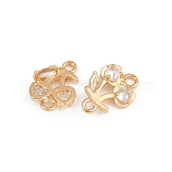 Ciondoli a forma di frutta con zirconi cubici trasparenti in ottone&nbsp;KK-C115-02B-G