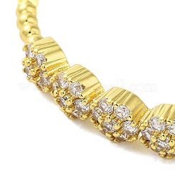 Micro ottone spianare zirconi braccialetti del polsino&nbsp;BJEW-E095-05G