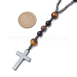 Rosenkranz-Perlenketten aus natürlichem Tigerauge&nbsp;NJEW-JN05114-02
