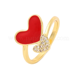 Anelli per polsini da donna in ottone con micro pavé di zirconi trasparenti&nbsp;RJEW-U047-24G-02