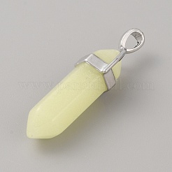 Pendentifs pointus à double borne en pierre synthétique lumineuse&nbsp;G-WH0031-04P-10