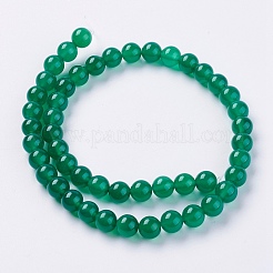 Natürliche grüne Onyx Achat Perlen Stränge&nbsp;X-G-G583-8mm-11