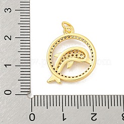 Anhänger aus Messing mit Gestellbeschichtung aus klarem Kubisch Zirkonia&nbsp;KK-K341-58G