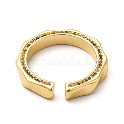 Anillos de puño de circonita cúbica micro pavé de latón chapado en cremallera&nbsp;RJEW-P084-01G