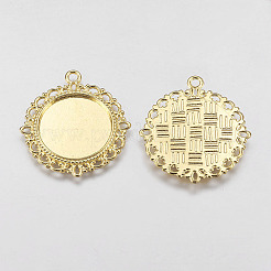 Supports de pendentif en alliage de zinc pour cabochon et strass&nbsp;LS-PALLOY-A15290-G-NR