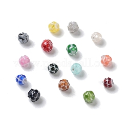 Perline di conchiglia artigianali colorate, tinto, tondo, colore misto, 3.5~4x4~4.5mm, Foro: 0.9~1 mm