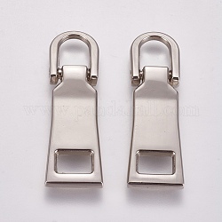 Zipper Puller aus Aluminium, Bekleidungszubehör, Platin Farbe, 38 mm, Bohrung: 6.5x8 mm