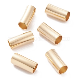 Abalorios de tubo de latón, Plateado de larga duración, tubo, real 24k chapado en oro, 11x5mm, agujero: 4 mm