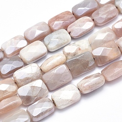 Galvaniser des perles de pierre de soleil naturelles, facette, rectangle, 12x8x5mm, Trou: 1.5mm, Environ 33 pcs/chapelet, 15.7 pouce