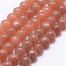 Chapelets de perles de sunstone naturelle naturelles, AA grade, ronde, 6mm, Trou: 1mm, Environ 63~66 pcs/chapelet, 15.3 pouce (39 cm)