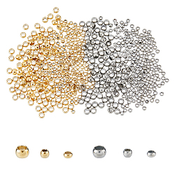 DICOSMETIC 600Pcs 6 Styles 304 Stainless Steel Spacer Beads, Rondelle, Mixed Color, 2~3x1~2mm, Hole: 1~1.8mm, 100pcs/style, 600 pcs/box