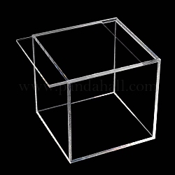 展示用の正方形の透明なアクリルボックス  収納ボックス  車のビルディングブロックのおもちゃのモデルや収集品の防塵に。  透明  13x13x13cm