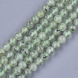 Natur Prehnit Perlen Stränge, Runde, 8 mm, Bohrung: 1 mm, ca. 45~48 Stk. / Strang, 15.3 Zoll