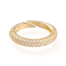 Регулируемые латунные микропрофилированные кубические кольца из циркония, открытые кольца, долговечный, золотые, прозрачные, Размер 5, 16 мм