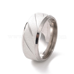 201 перстень из нержавеющей стали с рифленым ромбом для женщин, цвет нержавеющей стали, внутренний диаметр: 17 мм