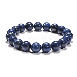 Valentine Day Gift for Husband Stretchy Gemstone Bracelets, with Lapis Lazuli(Dyed) and Elastic Cord, Blue, 51mm