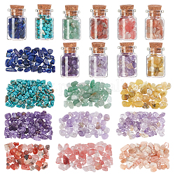 86~115g 10 kits de fabricación de botellas de deseos de diy estilo, con cuentas de piedras preciosas y recipientes de vidrio para botellas de deseos, 5~8mm, agujero: 1 mm, 8.6~11.5g / estilo
