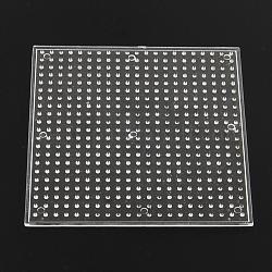 Square ABC Plastic Pegboards used for 5x5mm DIY Fuse Beads, Clear, 110x110x5mm