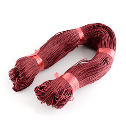 Chinese Waxed Cotton Cord, Macrame Bracelet Necklace Jewelry Making, Dark Red, 1mm, about 76.55~82.02 yards(70~75m)/small bundle, about 382.76~410.1 yards(350~375m)/big bundle