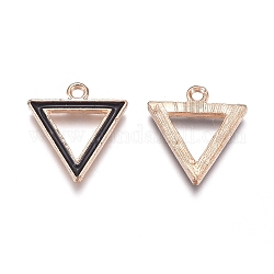 Подвески из эмали и сплава, перевернутый треугольник, золотые, чёрные, 17x15.5x1.5 мм, отверстия: 1.5 mm, 10 шт / пакет