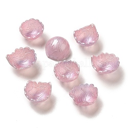 Encantos de acrílico, pétalo, rosa, 13~14x6~8mm, agujero: 0.8~1 mm