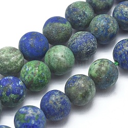 Natürliche Chrysokolla und Lapislazuli Perlen, gefärbt, matt, Runde, 8 mm, Bohrung: 1.2 mm, ca. 47 Stk. / Strang, 14.9 Zoll (38 cm)