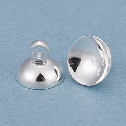 Gestell-Beschichtung Messing-Perlenkappen-Anhängerbügel, für Globus Glasabdeckung Anhänger, langlebig plattiert, 925 Sterling versilbert, 6.5x8 mm, Bohrung: 2 mm