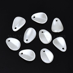 Ciondoli di perle imitazione plastica abs, lacrima, bianco crema, 11x8x1mm, Foro: 1.2 mm, circa 5200pcs/500g