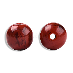 Perline di resina, gemstone imitato, tondo, rosso scuro, 12mm, Foro: 1.6~1.8 mm