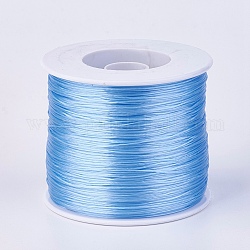 Filo di cristallo elastico piatto, filo per perline elastico, per realizzare bracciali elastici, cielo blu profondo, 0.7mm, circa 546.8 iarde (500 m)/rotolo