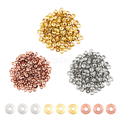Messing kleinen Wulst Kappen & Kegel Perlen, apetalous, Mischfarbe, 3x0.8 mm, Bohrung: 1 mm, 900 Stück / Karton