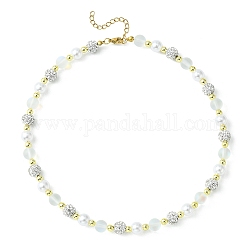 Bracelet de perles en pierre de lune synthétique, hématite et perles en plastique, clair, 15.71 pouce (39.9 cm)