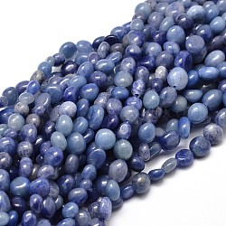 Fili di perle di pepite di quarzo dumortierite naturale, pietra burrattata, 5~10x6~7x3~7mm, Foro: 1 mm, circa 14.9 pollice ~ 15.7 pollici