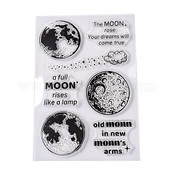PVC Plastic Stamps, for DIY Scrapbooking, Photo Album Decorative, Cards Making, Stamp Sheets, Moon Pattern, 16x11x0.3cm