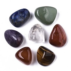 Perles de gemme mélangées naturelles, pierres de guérison, pour 7 équilibrage des chakras, cristal thérapie, méditation, reiki, pierre roulée, gemmes de remplissage de vase, pour les bijoux de chakra, pas de trous / non percés, pépites, 23~30x20~24x15~24mm, 7 pièces / kit