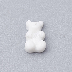 Cabochons in resina, orso, bianco, 12.5x7x4mm