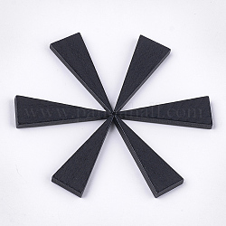 Расписные деревянные подвески, треугольные, чёрные, 39.5x14x4 мм, отверстие : 1 мм