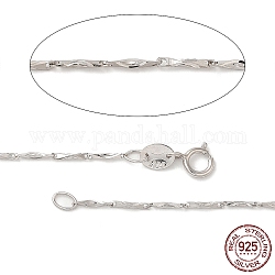 Collares de cadena de plata de primera ley con baño de rodio, con cierres de anillo de resorte, con 925 sello, Platino, 925 pulgada (18 cm)