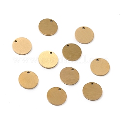 Placcatura ionica (ip) 304 ciondoli in acciaio inossidabile, trafila a due lati, timbratura tag vuoto, rotondo e piatto, oro, 10x1mm, Foro: 1 mm