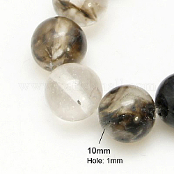 Anguria nera perle di vetro di pietra fili, tondo, 10mm, Foro: 1 mm, circa 39pcs/filo, 15.5 pollice