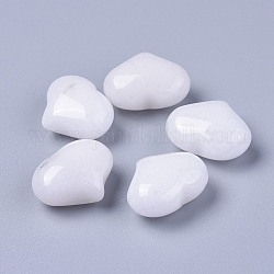 Herz-Liebesstein aus natürlicher weißer Jade, Taschenpalmenstein zum Reiki-Ausgleich, 20x25x11~13 mm
