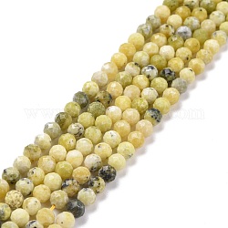 Brins de perles turquoise jaune naturel (jaspe), facette, ronde, 4.5mm, Trou: 0.8mm, Environ 90~91 pcs/chapelet, 15.16'' (38.5~39 cm)