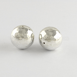 Faceted Round CCB Plastic Beads, Silver, 24mm, Hole: 1.5mm, about 60pcs/500g