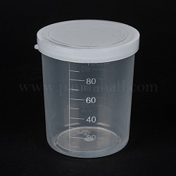 Taza de medir herramientas de plástico, taza graduada, blanco, 5.6x5.7x6.5 cm, capacidad: 100ml (3.38fl. oz)