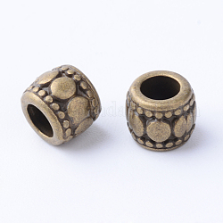 Perles en alliage de style tibétain, colonne, Sans cadmium & sans nickel & sans plomb, bronze antique, 7x6mm, Trou: 3.5mm, environ 1340 pcs/1000 g