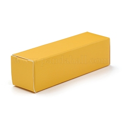 Foldable Kraft Paper Box, for Lipstick Packaging, Rectangle, Orange, 13.5x4x0.15cm