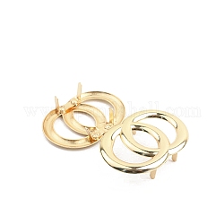 Boucles décoratives en alliage en forme d'anneau, sac décorations, or, 3.6x5.2 cm