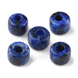 Perles de jaspe sésame naturel/jaspe kiwi imitation lapis-lazuli, teinte, colonne, 8x5.5~6mm, Trou: 3~3.2mm