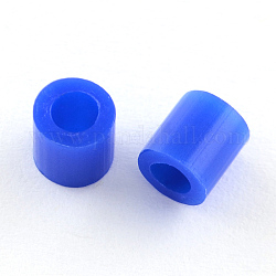 Recharges de perles à repasser en PE, Tube, bleu, 3~3.3x2.5~2.6mm