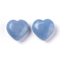 Coeur d'aventurine bleu naturel pierre d'amour, pierre de palme de poche pour équilibrer le reiki, 24~25x25x11mm